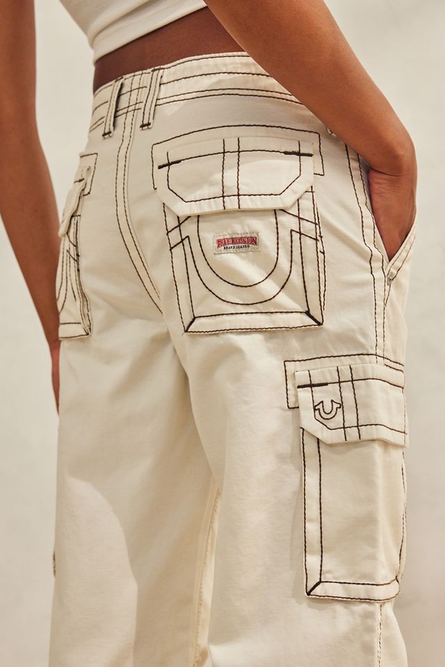 True Religion UO Exclusive Big T Ecru Cargo Pants #3