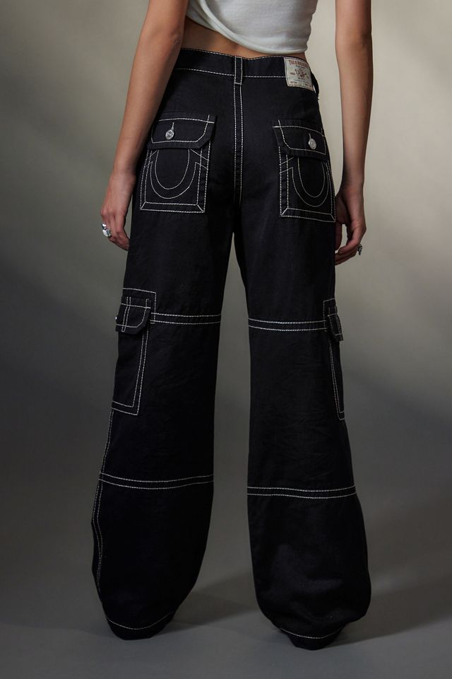 True Religion UO Exclusive Black Baggy Pantaloni Cargo #3
