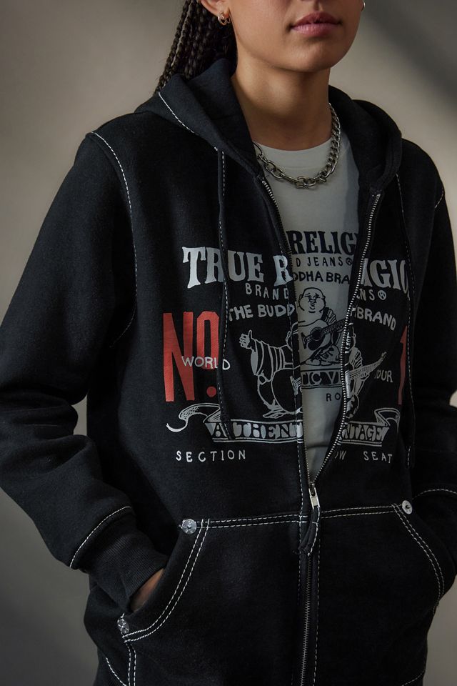 True Religion - Sweat à capuche zippé noir, exclusivité UO #3