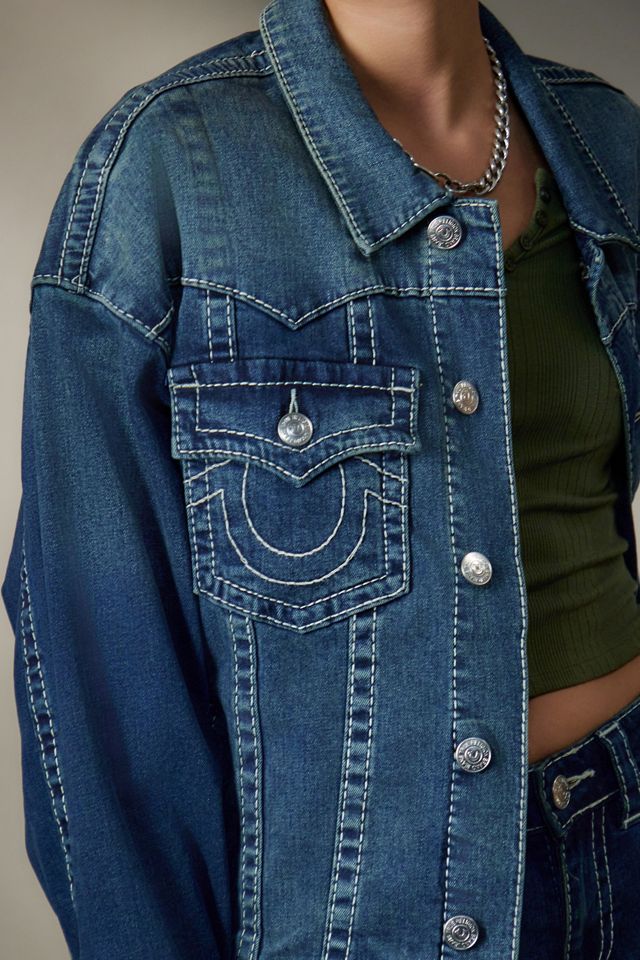 True Religion UO Exclusive – Jeansjacke im Oversized-Stil in Indigoblau #2