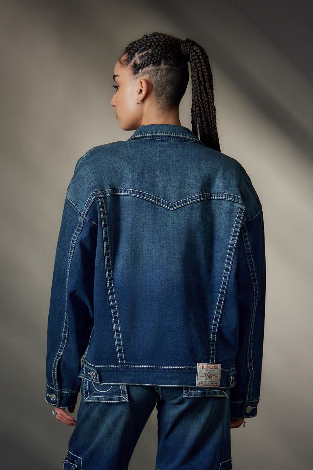 True Religion UO Exclusive – Jeansjacke im Oversized-Stil in Indigoblau #3