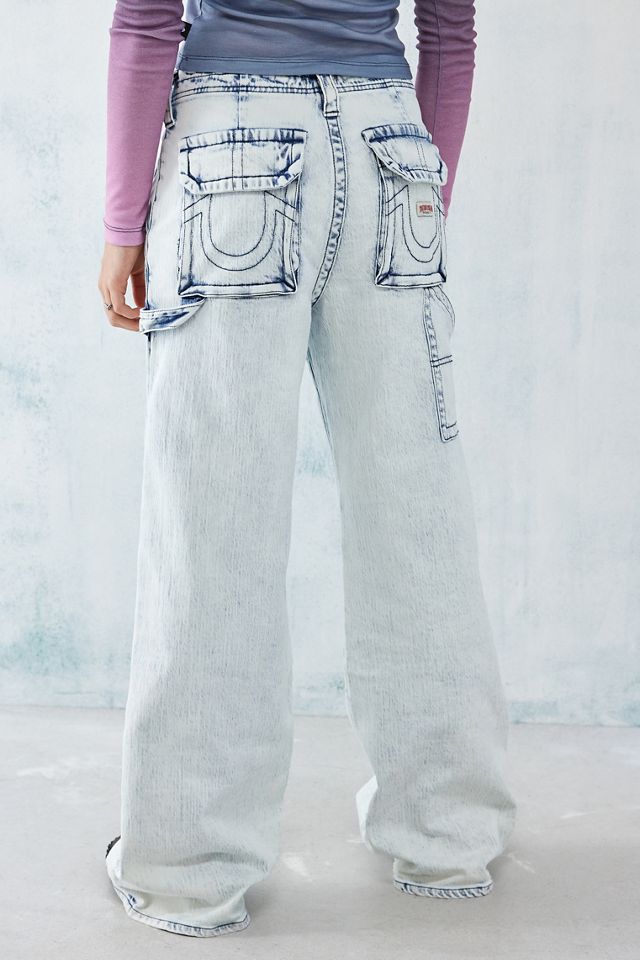 True Religion Jeans Cargo Denim Bobbi Vita Bassa Lavaggio Chiaro #3