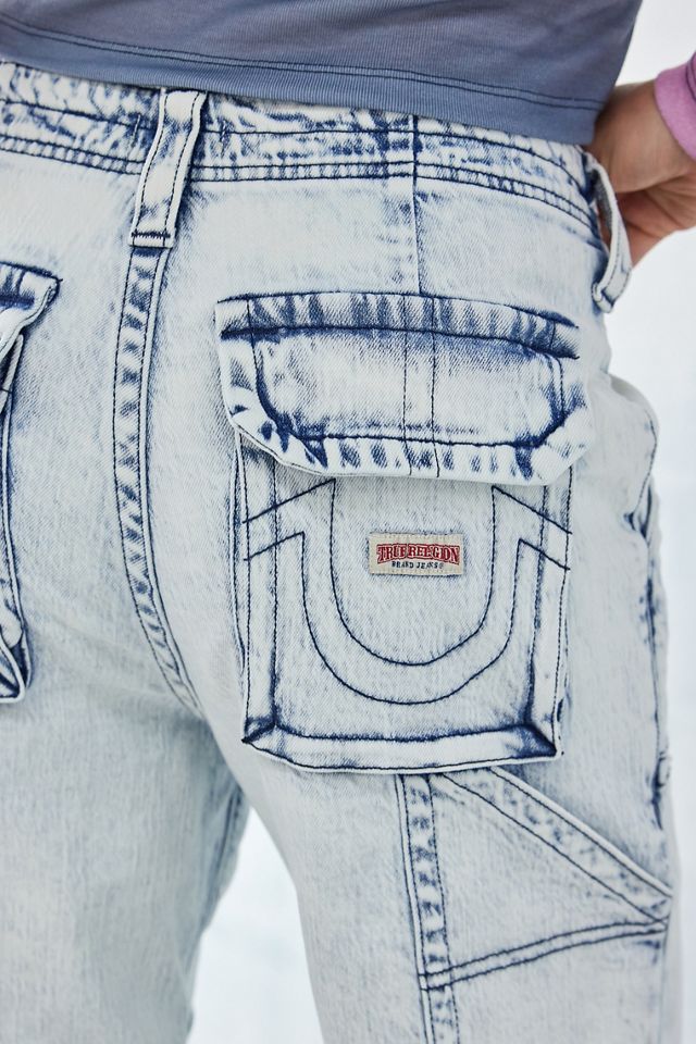 True Religion Jeans Cargo Denim Bobbi Vita Bassa Lavaggio Chiaro #4