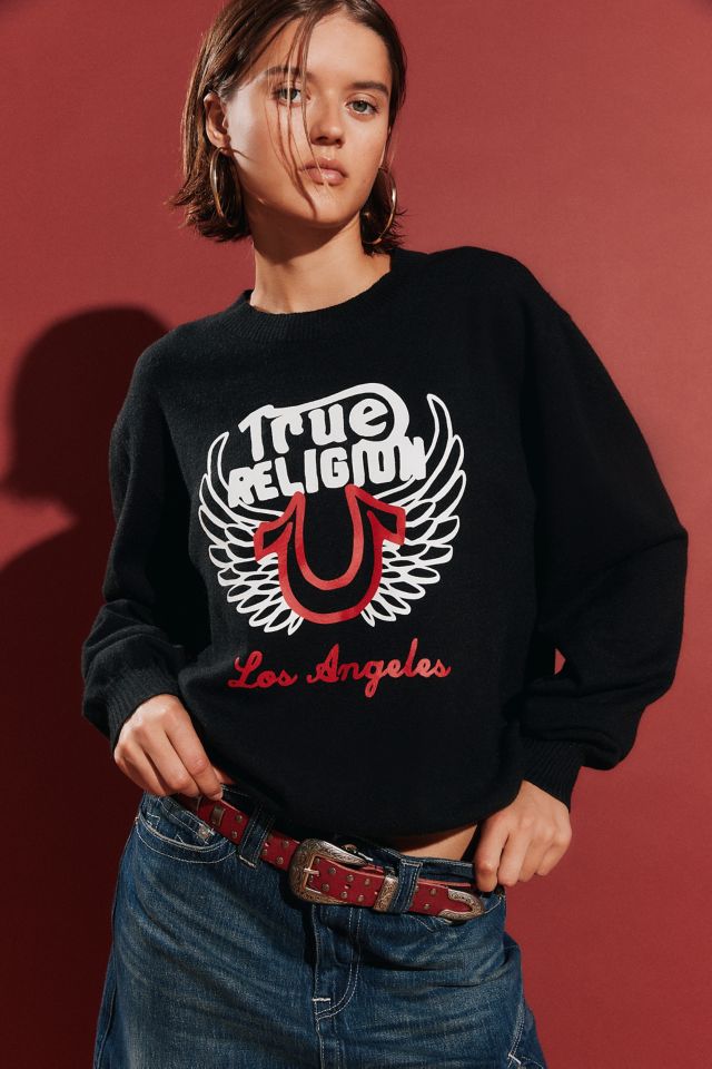 True Religion Wing Logo Knit Jumper | Urban Outfitters UK