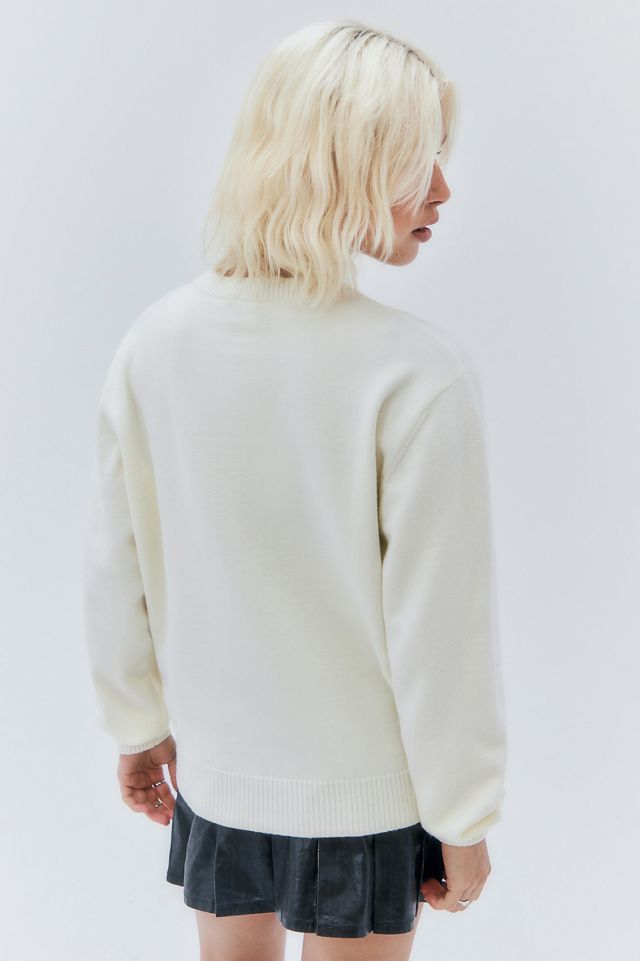 True Religion Ecru Embroidered Crew Neck Jumper  #3