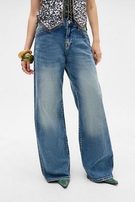 True Religion Mid Blue Bobbi Baggy Jeans