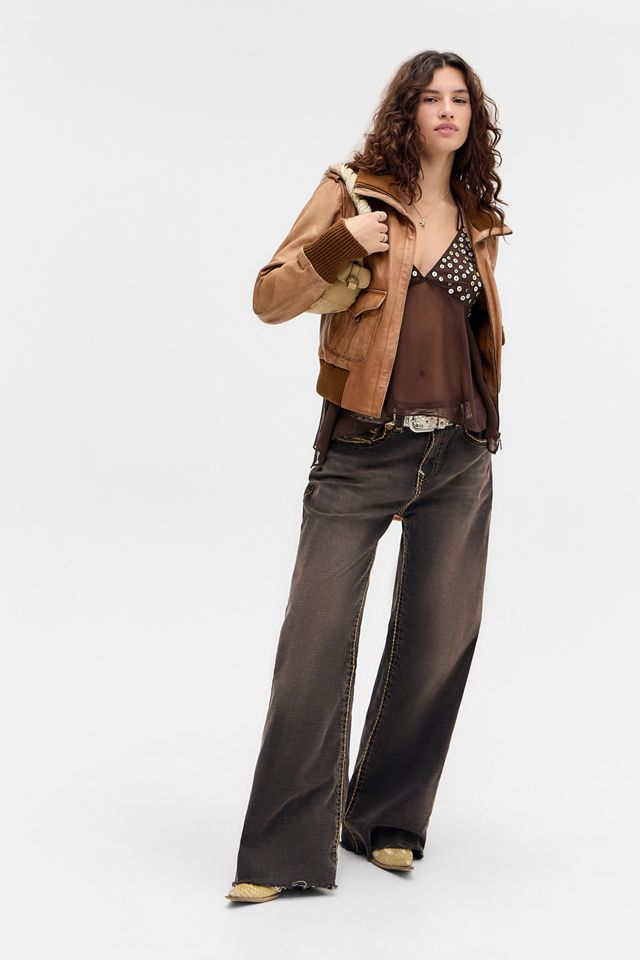 True Religion Schokoladen Jessie Super Baggy Jeans mit niedrigem Bund #2