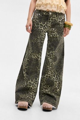 Jeans a vita bassa mimetici leopardati Bobbi True Religion