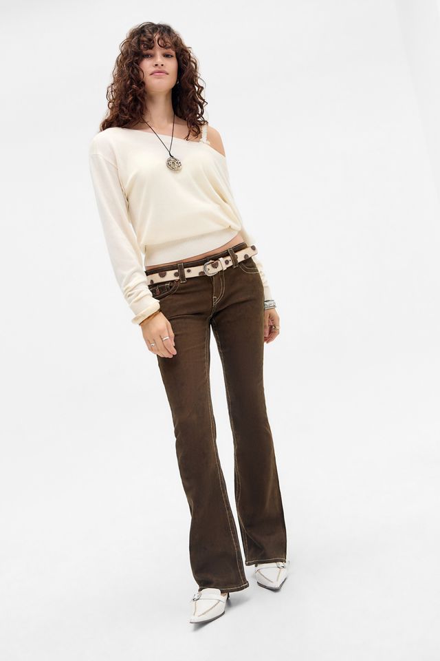 True Religion Brown Washed Becca Flared Jeans #1