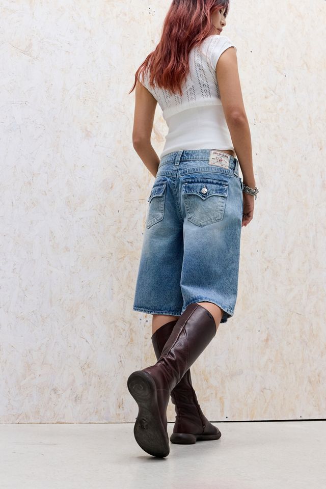 True Religion Weite Jeans-Shorts mit niedrigem Bund #3