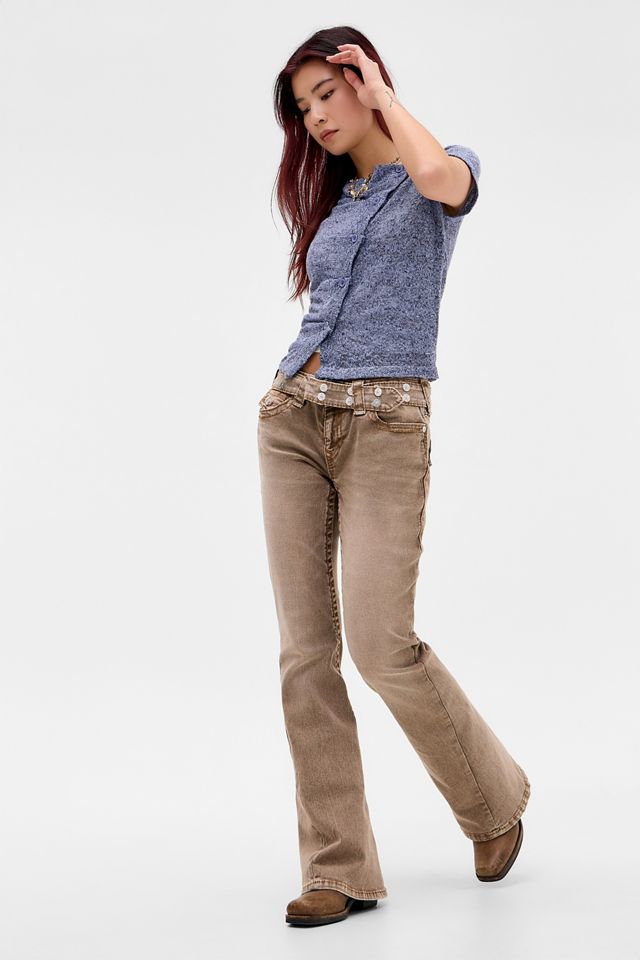 Jeans Acampanados Marrones con Cinturón True Religion #1