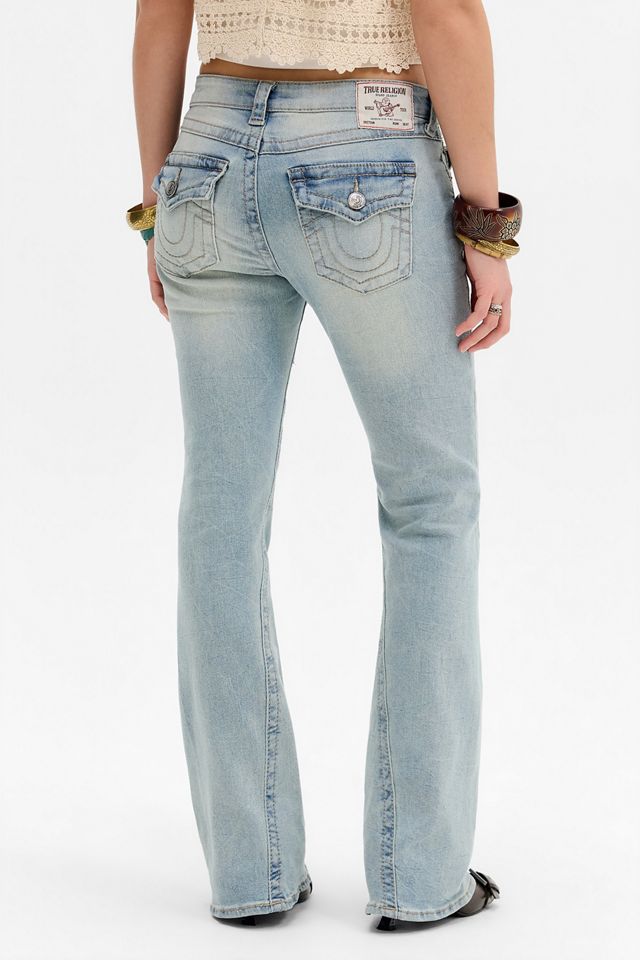 True Religion Light Blue Joey Big T Flared Jeans | Urban Outfitters UK