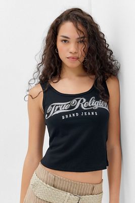 True Religion Schwarzes Diamanté-Tanktop