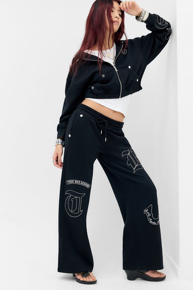 Pantaloni Joggers a Gamba Dritta con Applicazione Big T True Religion #3