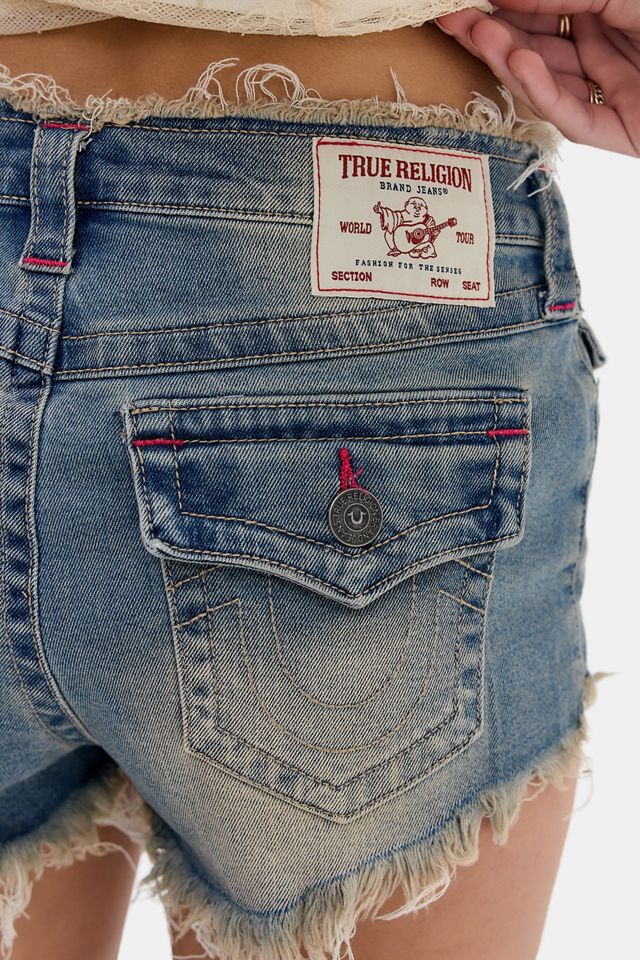 True Religion Spicy Shorts mit hohem Bund und umklappbarer Klappe #1