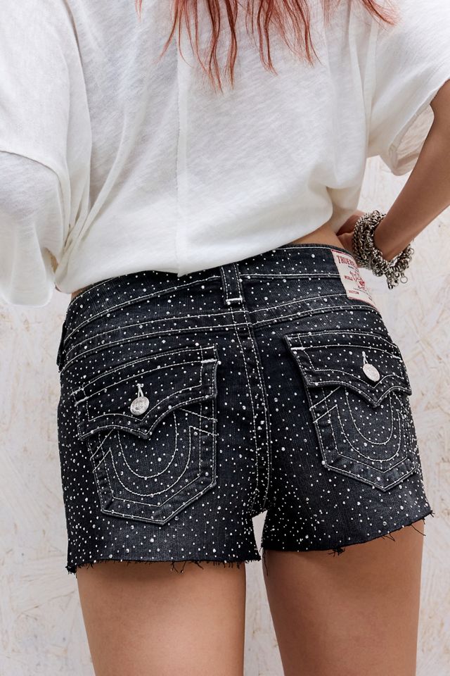 True Religion Joey Crystal Low Rise Denim Shorts #3