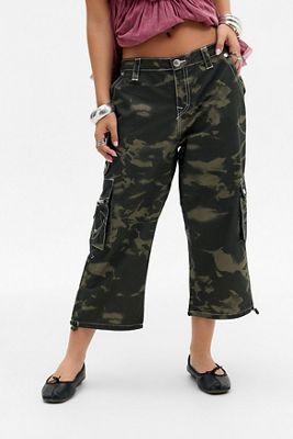 True Religion Y2K Cargo-Caprihose mit mittelhohem Bund