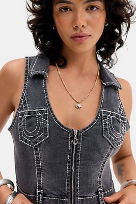 Top con Cremallera Frontal Big T de True Religion