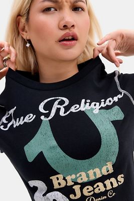 True Religion Cap Sleeve Contrast Stitch T-Shirt