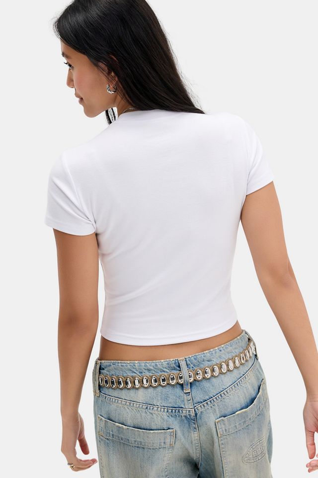 True Religion White Foxy Lady Short Sleeve Baby Tee #3