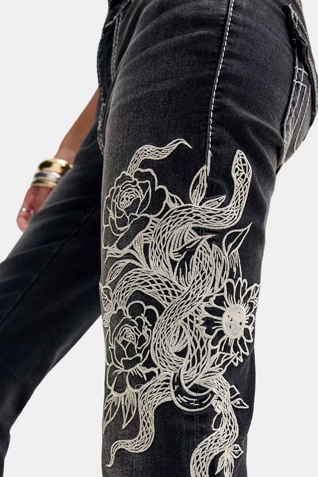Jeans in Denim True Religion Charlie Mr Flare con Ricamo #4