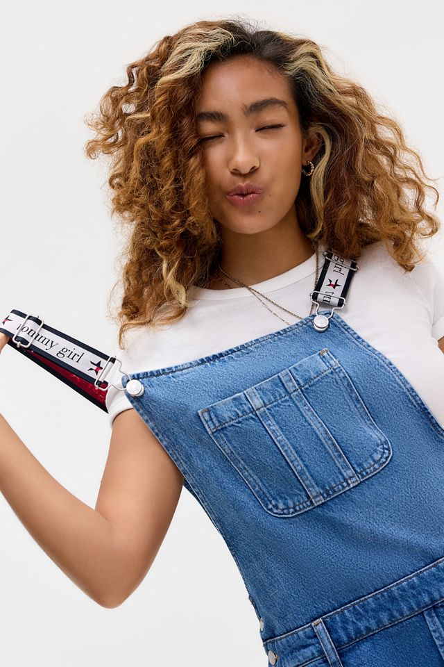 Tommy Girl Mini Denim Dungaree Dress #1