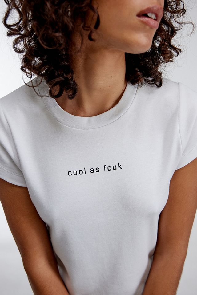 FCUK UO Exclusive Cool As Fcuk White Baby T-Shirt | Urban Outfitters UK