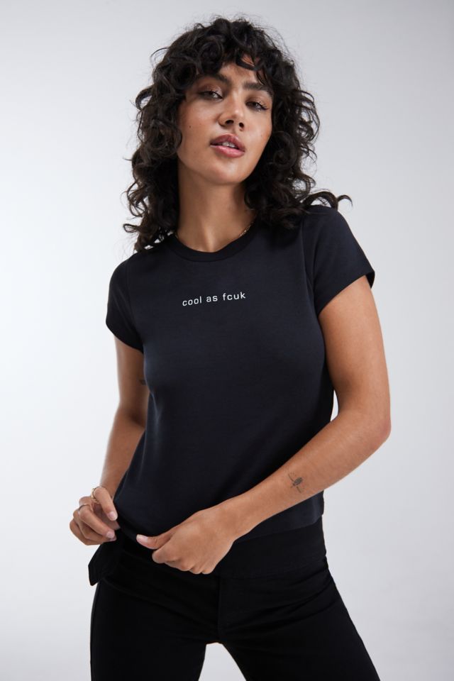 FCUK UO Exclusive Cool As Fcuk Black Baby T-Shirt | Urban Outfitters UK