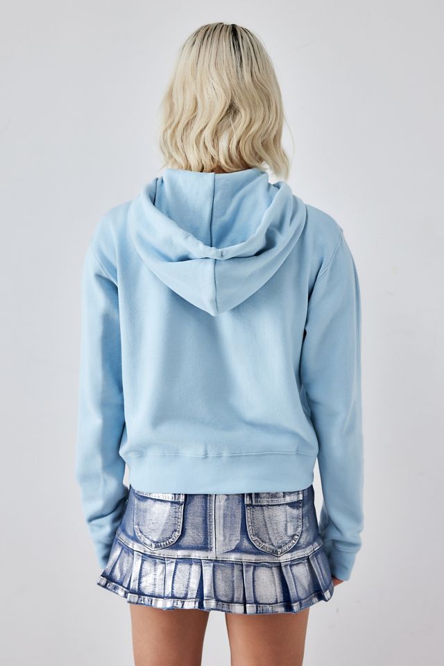 Felpa con Cappuccio Blu FCUK UO Exclusive con Logo Applicato #3