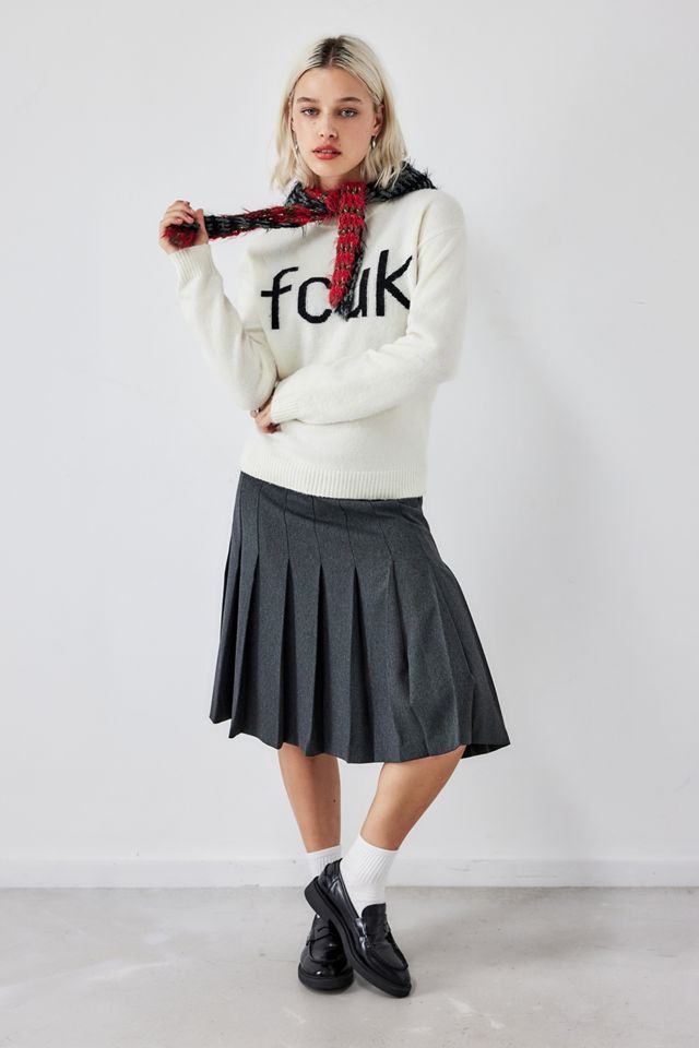 FCUK UO Exclusive Ecru Logo Knitted Jumper #2