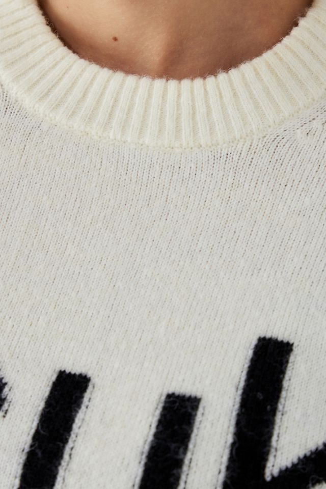 FCUK UO Exclusive Ecru Logo Knitted Jumper #4