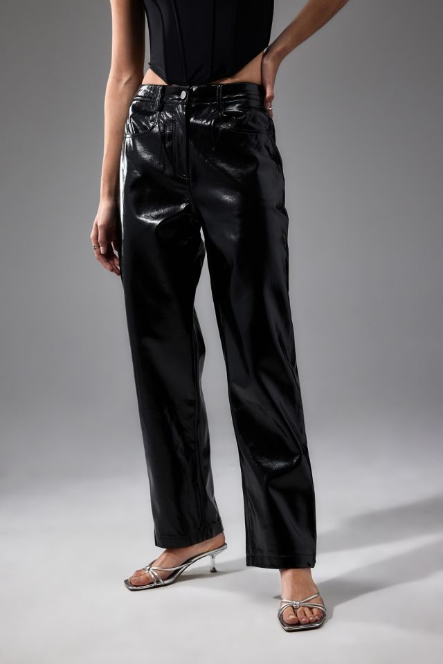 High rise outlet vinyl pants