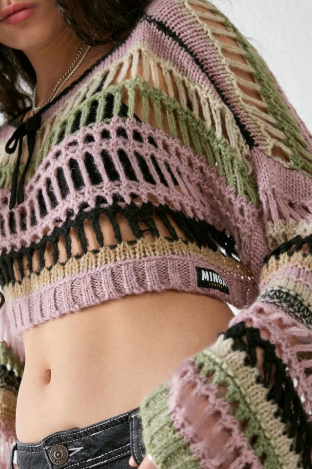 Minga London Giselle Extreme Crop Knitted Jumper | Urban Outfitters UK