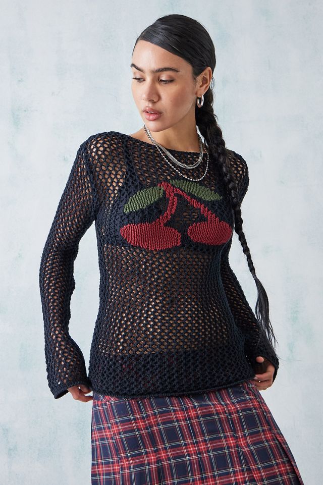 Minga London Cerise Open Knit Jumper #1