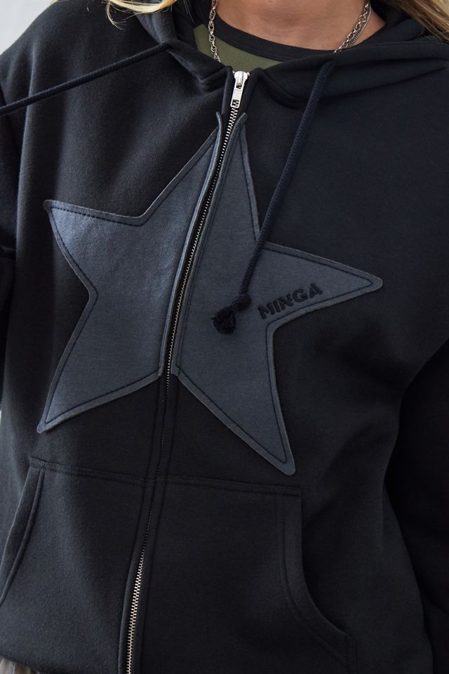 Minga London Star Patch Zip-Up Hoodie #1
