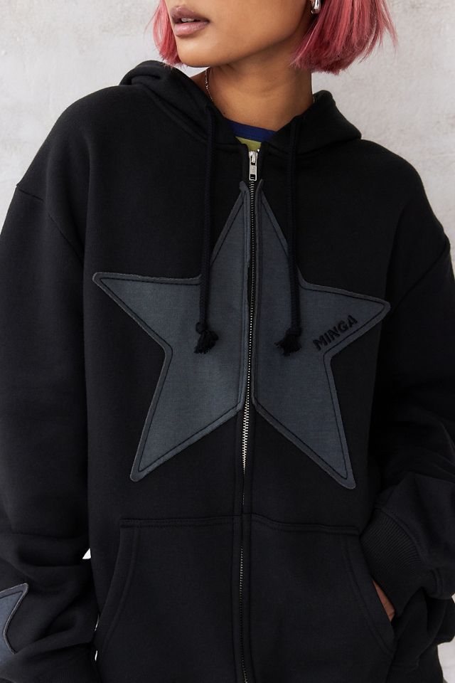 Sweat à capuche noir Celeste Star Minga London #1