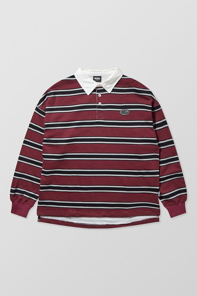 Chemise de rugby à rayures bordeaux Minga London #4