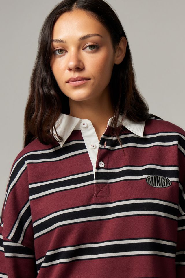 Chemise de rugby à rayures bordeaux Minga London #1