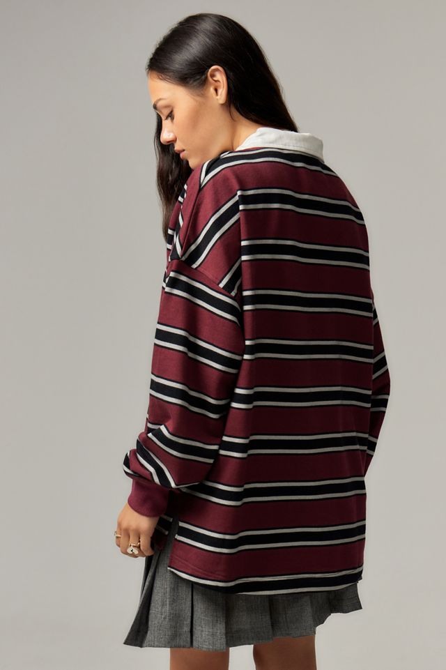 Chemise de rugby à rayures bordeaux Minga London #3