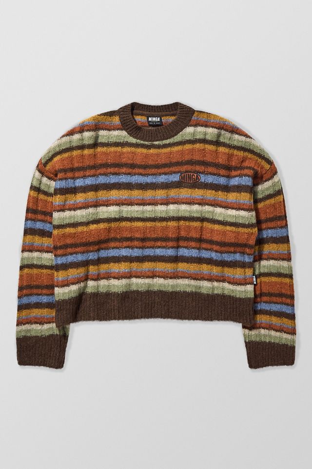 Minga Gestreifter Gerippter Pullover #4