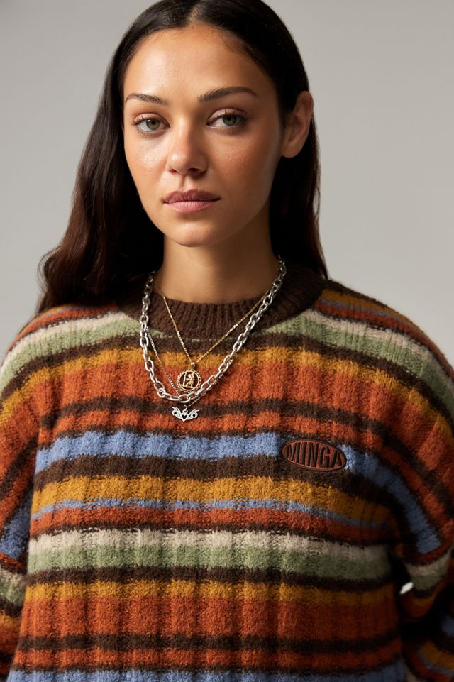 Minga Gestreifter Gerippter Pullover #1