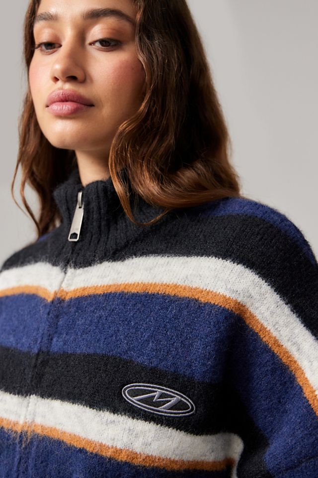 Minga London Blue Striped Zip-Up Cardigan #1