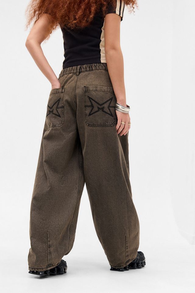 Minga London Washed Brown Bloom Balloon Jeans #3