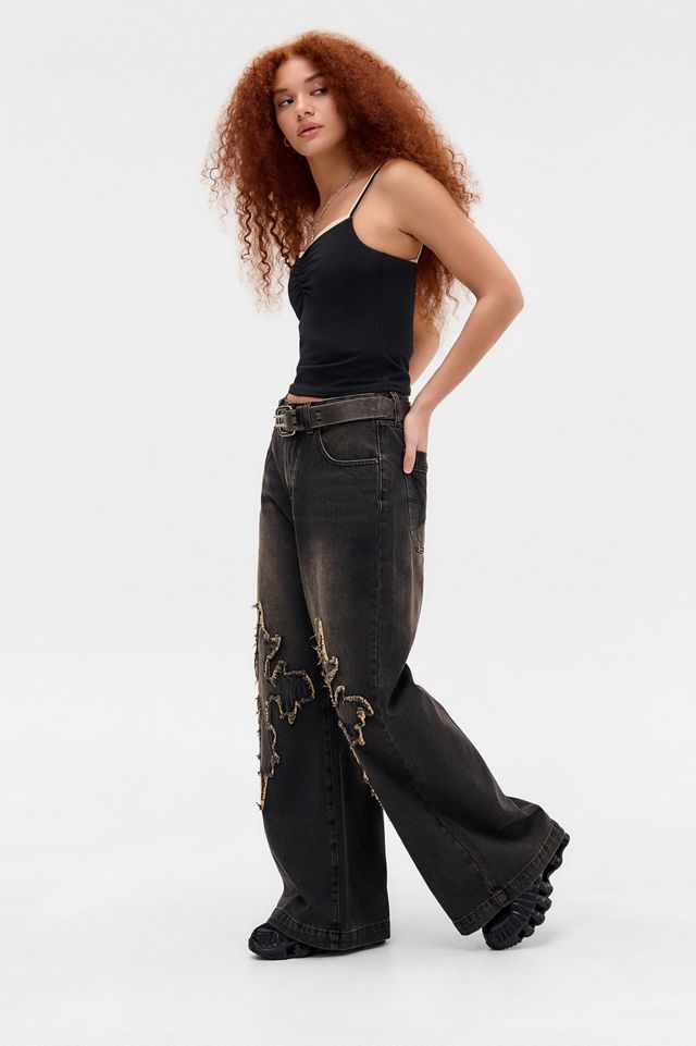 Minga London Cross Patch Baggy Jeans #1
