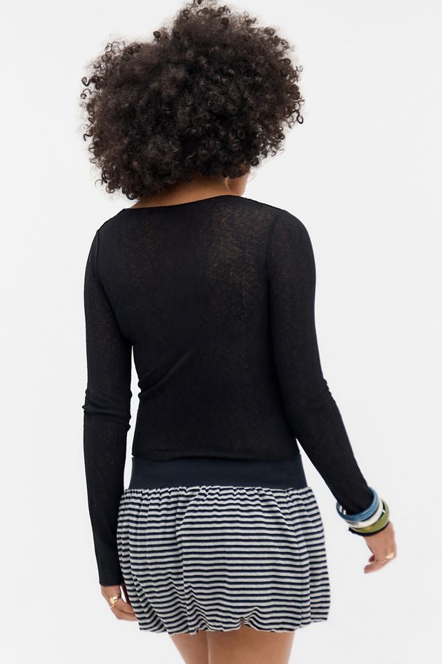 Minga London Lace-up Asymmetric Long Sleeve Top #2