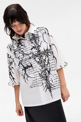 Minga London Weißes Shirt mit Schriftzug