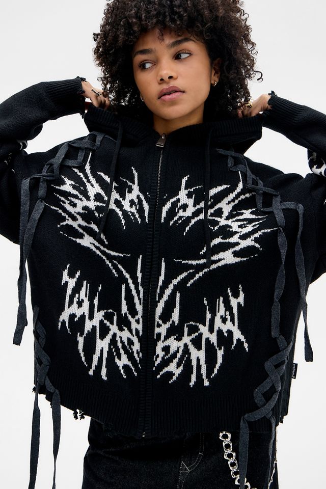 Minga London Abyx Gestrickter Zip-Hoodie | Urban Outfitters DE