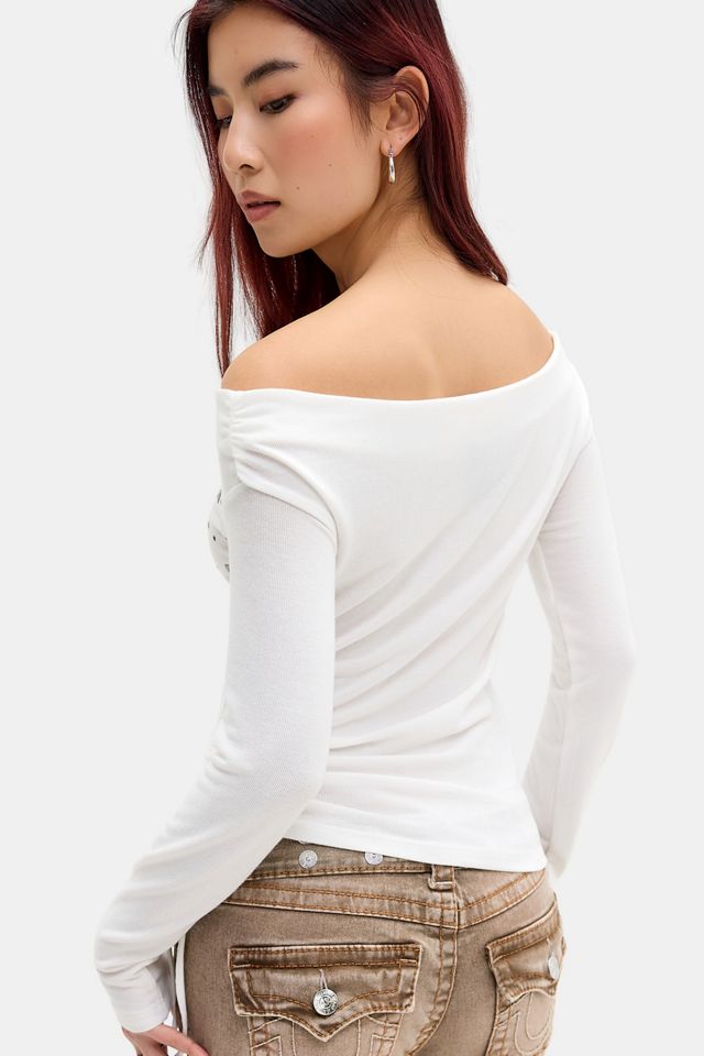 Minga London Top Romi Bianco Sporco con Borchie Miste #3