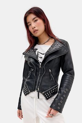 Minga London Black Bad Habits Faux Leather Jacket