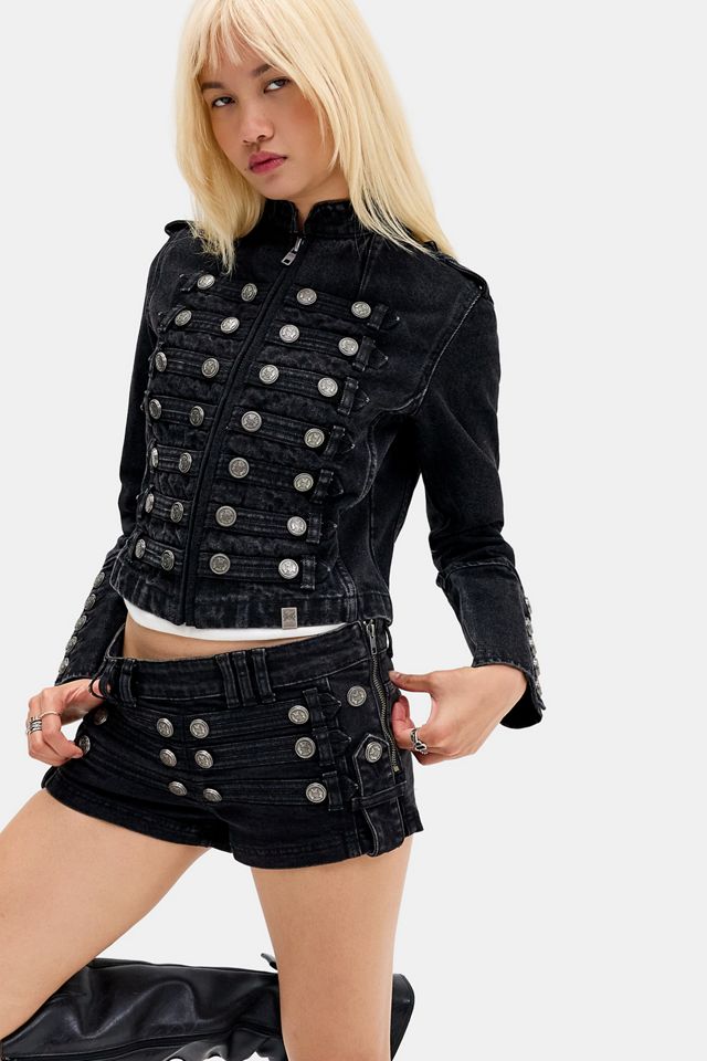 Minga London Giacca Utility Nera Hilda con Zip #2